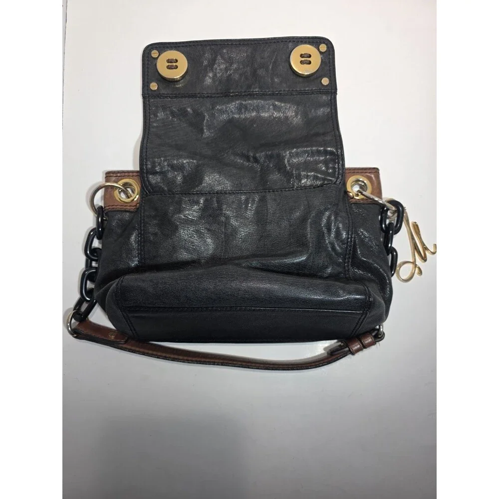 Milly Black Chain Purse with Gold Button Clasps
